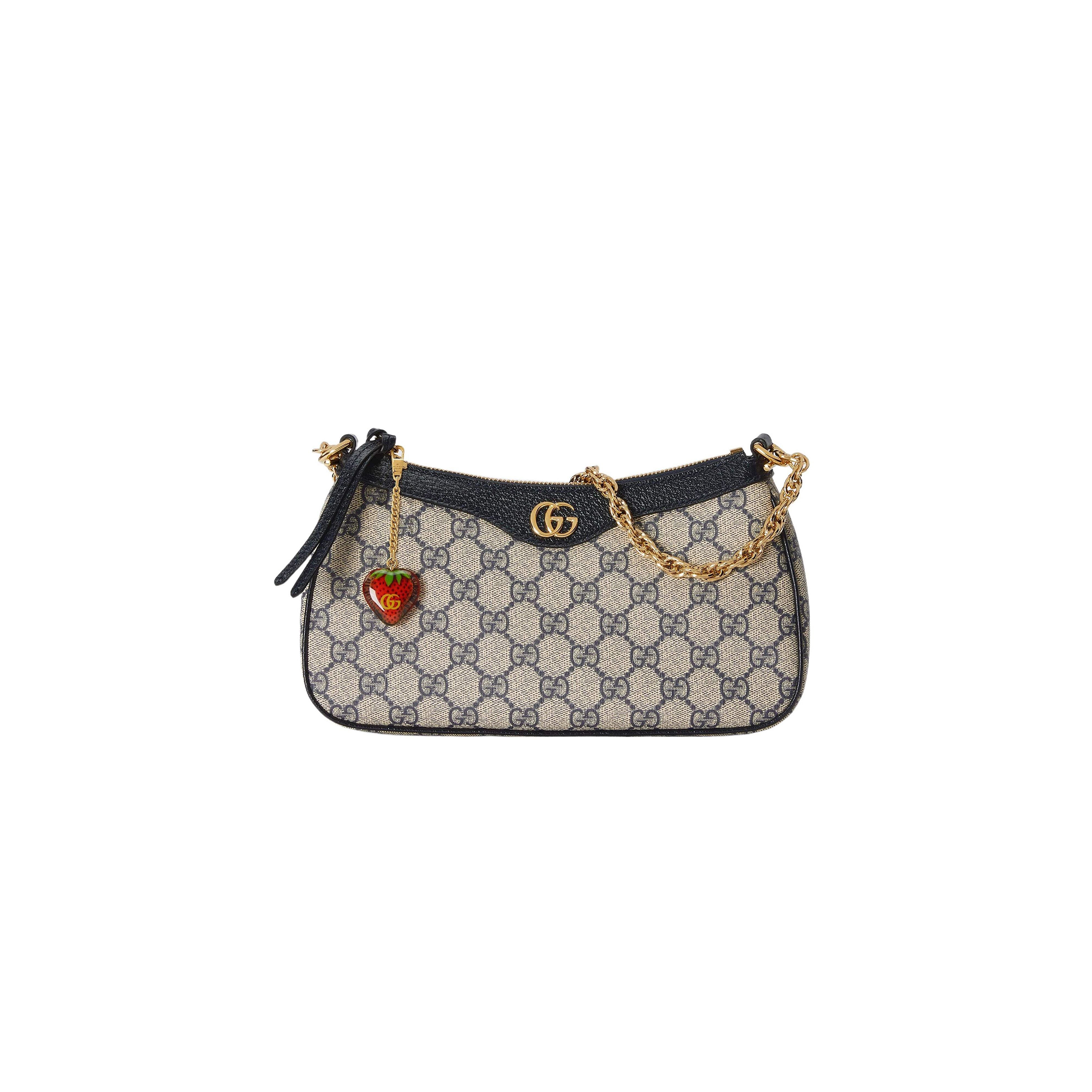 GUCCI OPHIDIA GG SMALL HANDBAG BEIGE BLUE 735132 (25*15.5*6cm)